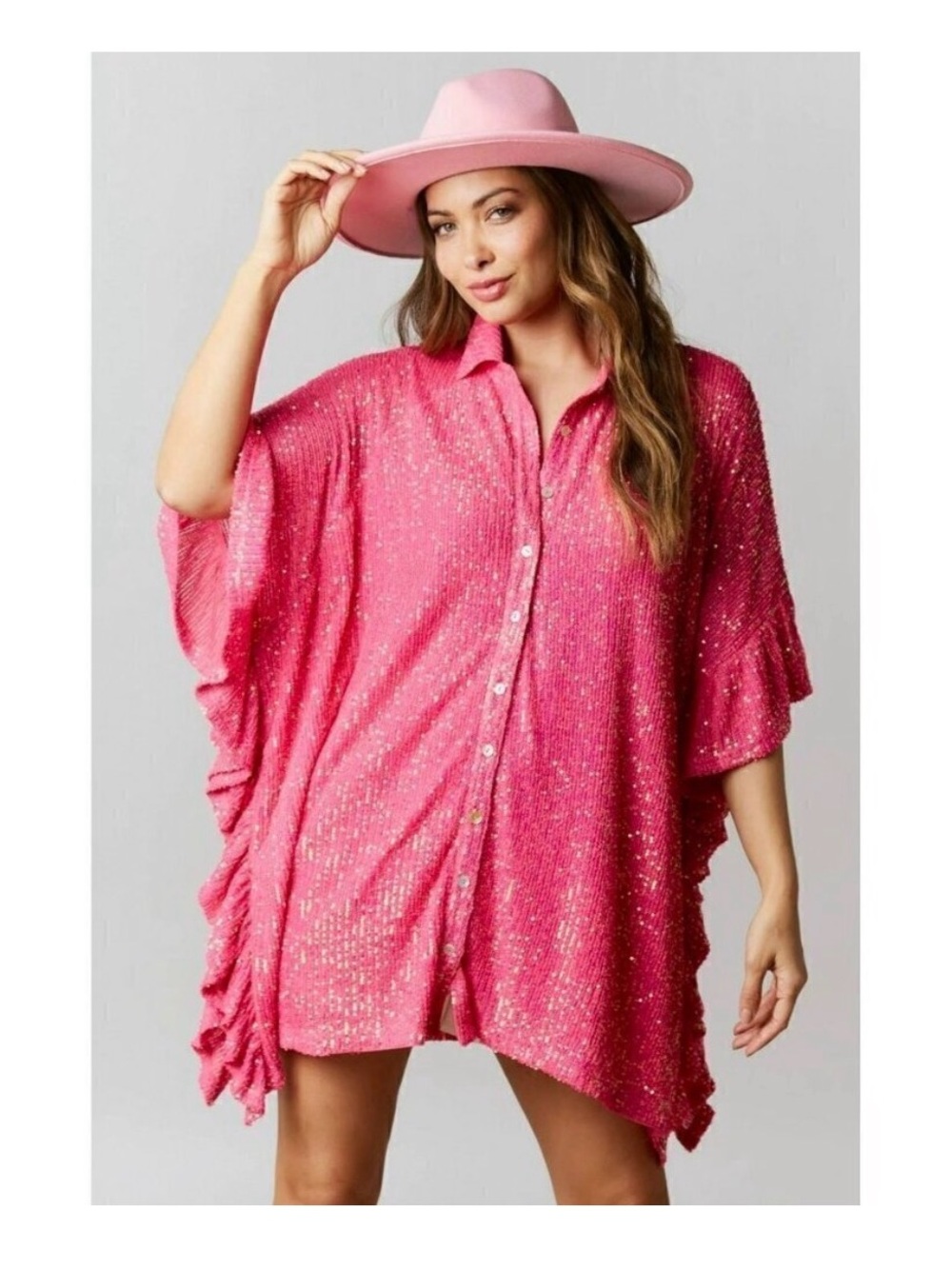 NWOT Fantastic Fawn Fuchsia Button-Down Shirt Pink
